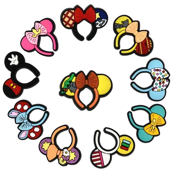 Disney Ears 10pc Croc Charms - Picture 1 of 12